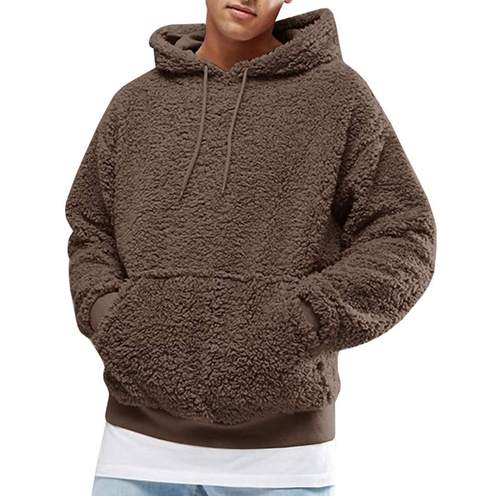 Mens Sherpa Pullover Fleece Over Sized Hoodie